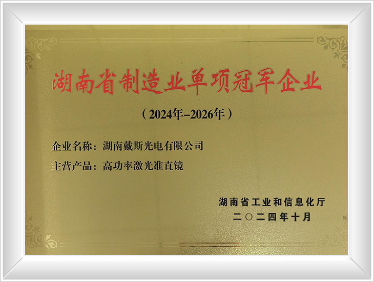 湖南省制造業(yè)單項冠軍企業(yè)